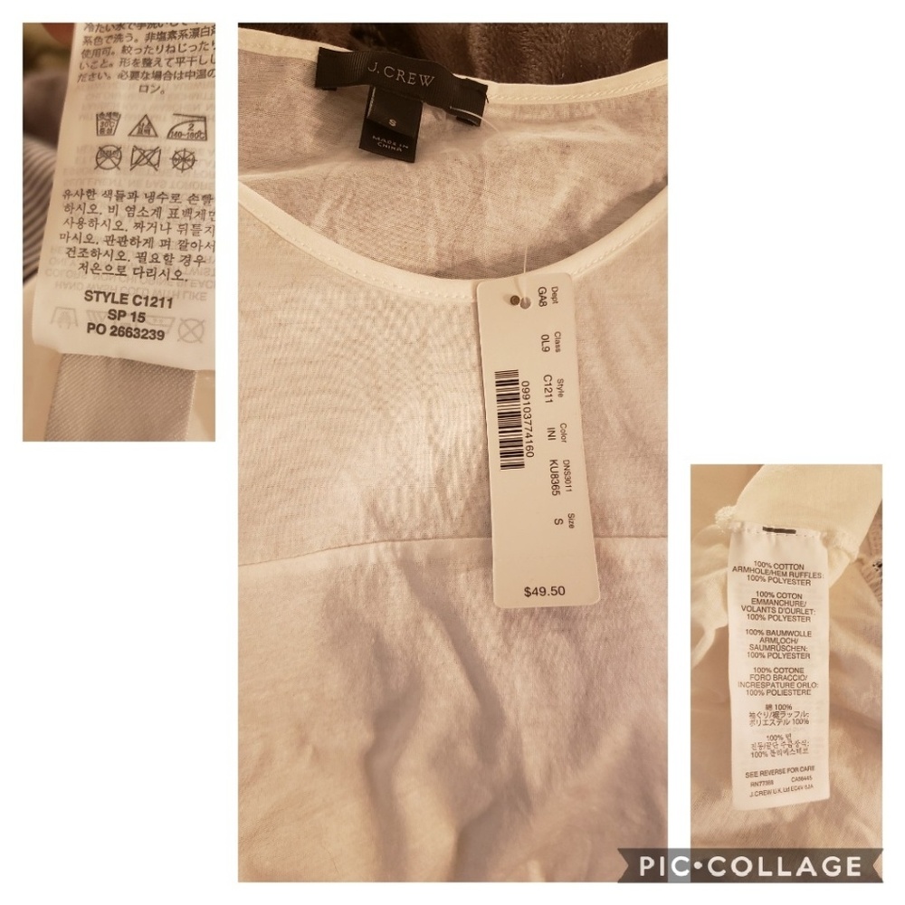 NWT Spring 2015 J.Crew Flounce Tank Top in Stripe - Picture 4 of 6